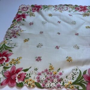 Vintage Floral Print Handkerchief